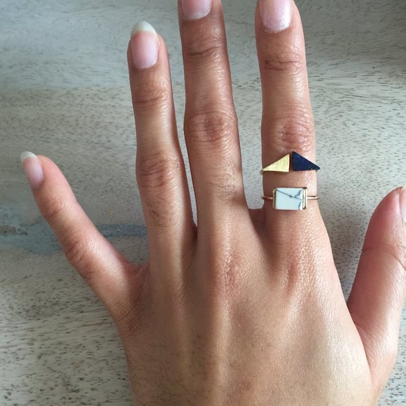 Unknown Jewelry - Geometric and Marble - like Rings